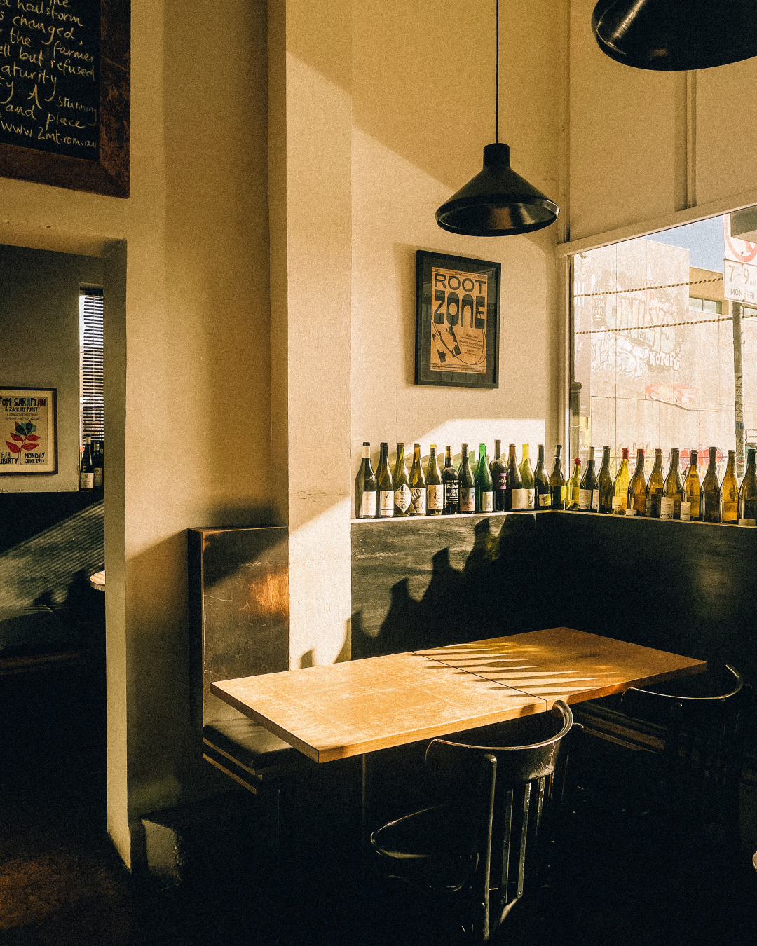 Table setting with natural light at Bar Liberty in Fitzroy, Melbourne