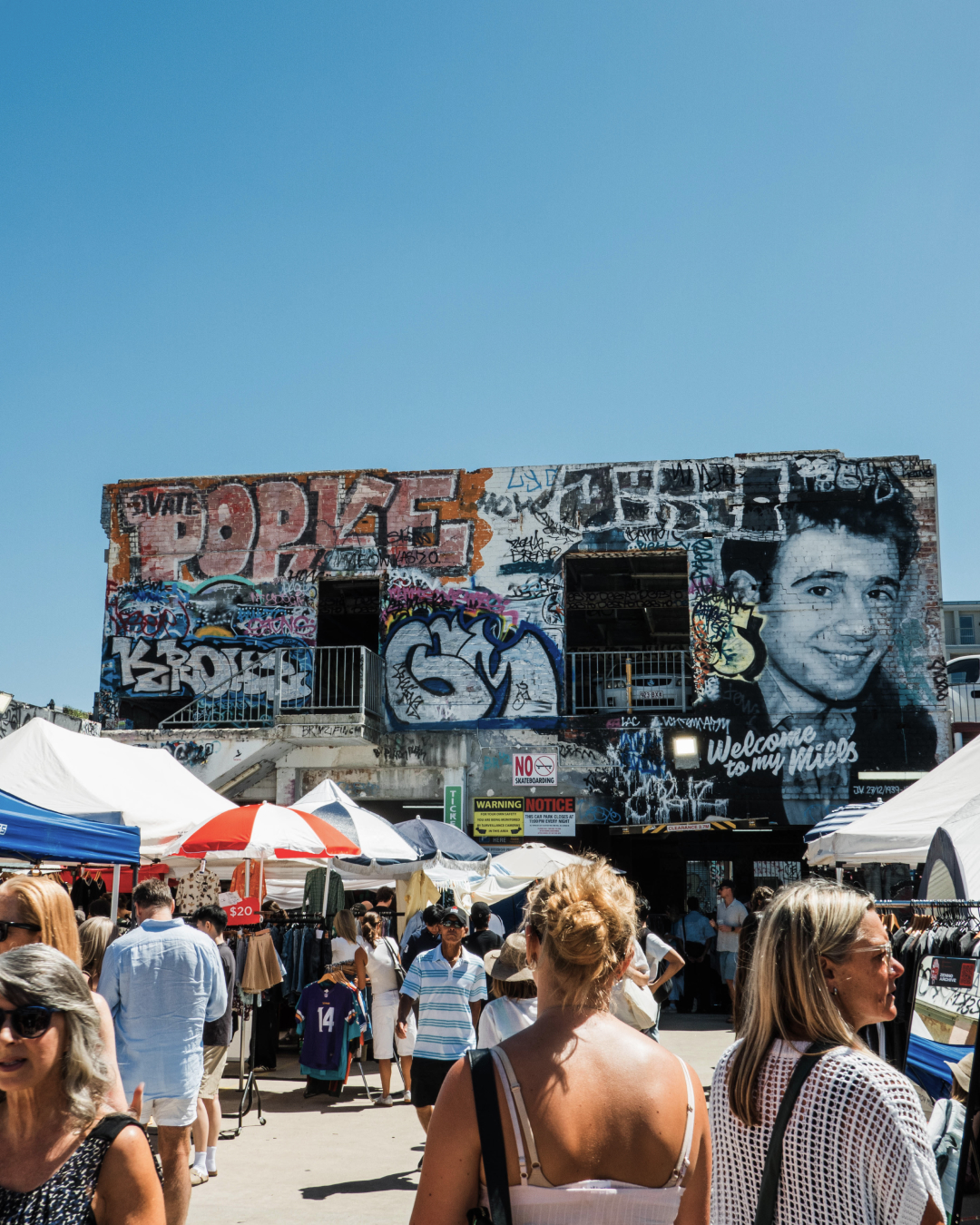 Graffiti at Fitzroy Mills Market in Melbourne