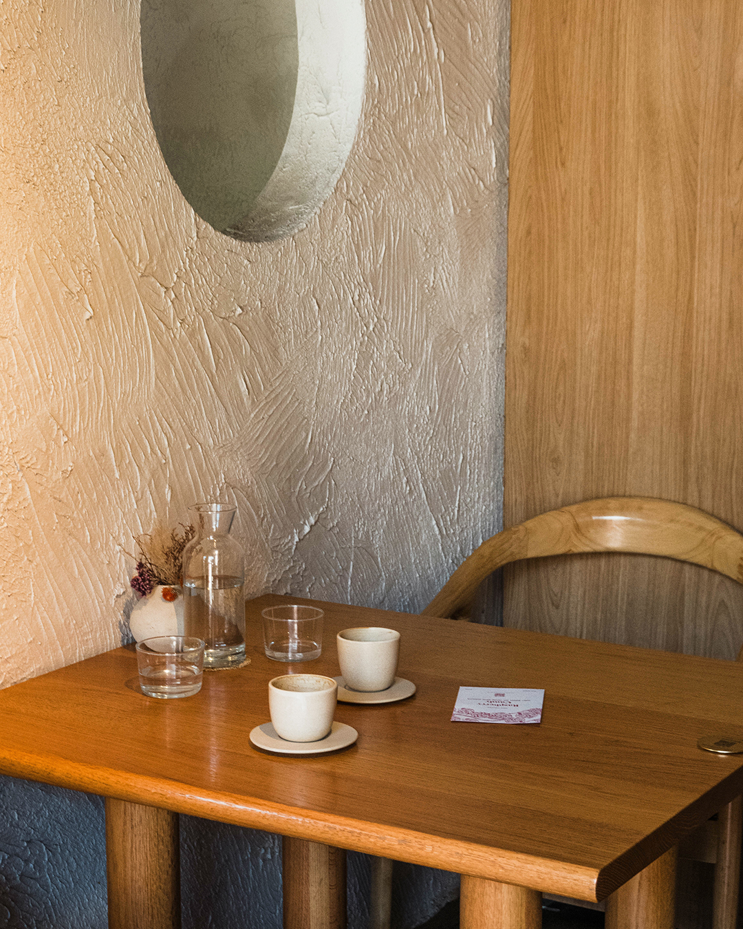 Coffee on a table in Calere cafe in Fitzroy, Melbourne. Photography by Julia Clark