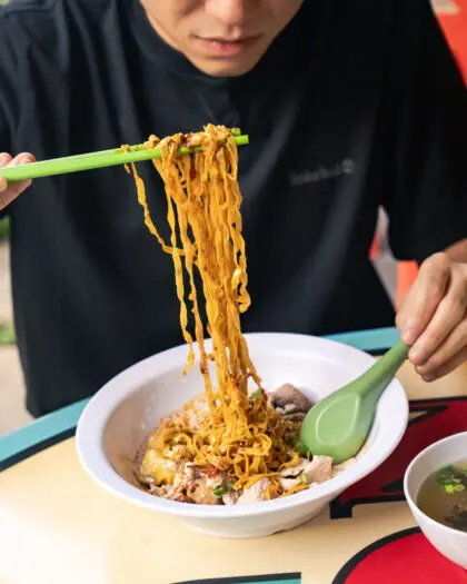 Eating at Hill Street Tai Hwa Pork Noodles in Singapore. Photography by Lauryn Ishak