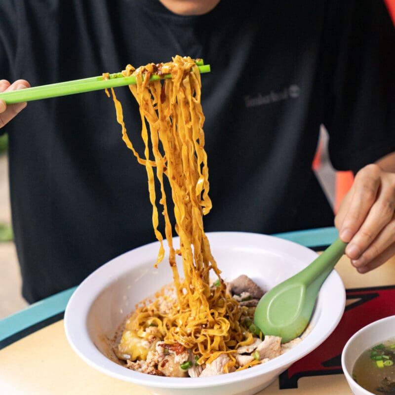 Eating at Hill Street Tai Hwa Pork Noodles in Singapore. Photography by Lauryn Ishak