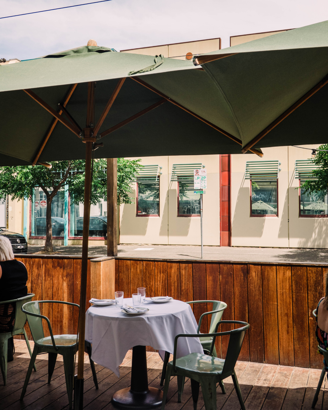 Outdoor seating area at Marion in Fitzroy, Melbourne. Photography by Julia Clark