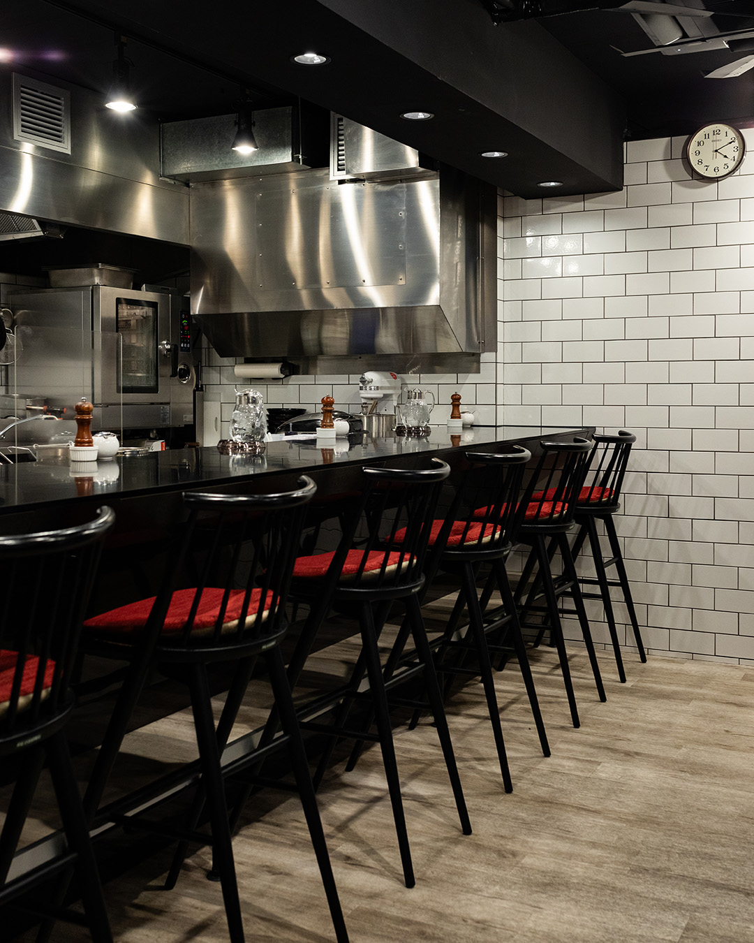 Interiors at Nakiryu ramen shop. Photography by Yuuki Tadokoro